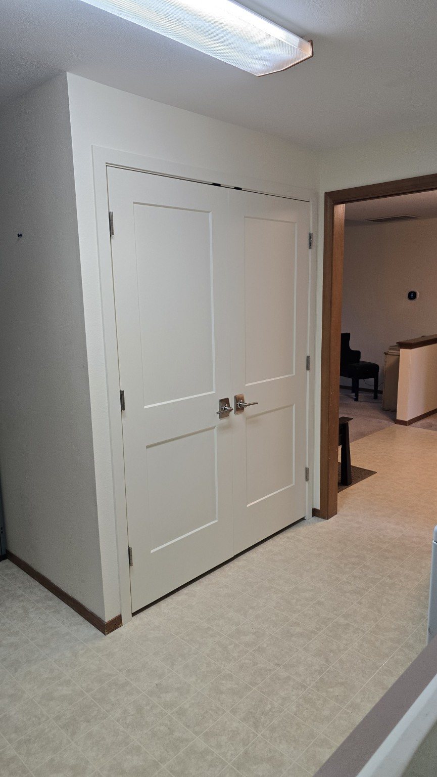 Finished double door installation