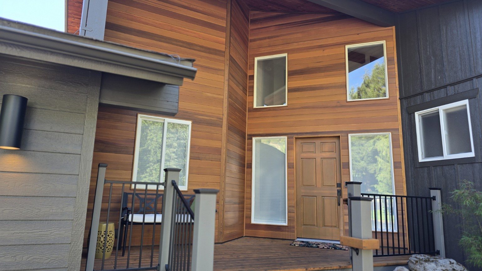 Completed cedar entry and deck renovation